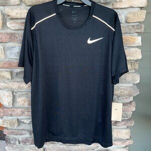 Nike Miler Men's Dri-FIT UV Short-Sleeve Mesh Running Shirt Black XL NWT